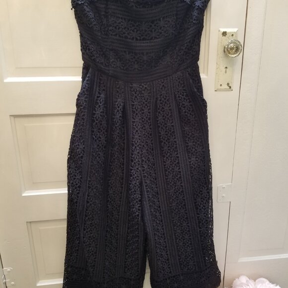 Greylin Black Strapless Off the Shoulder Lace Jumpsuit Women's Size Medium - Picture 8 of 11